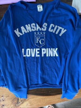 PINK Victoria's Secret Royal Blue 'Kansas City Love Pink' Crewneck Sweatshirt